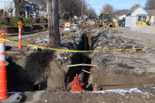 Leavenworth Waterworks moving water lines in preparation for construction