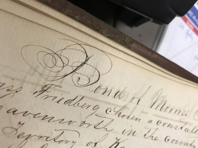 beautiful handwriting from historic bookkeeping in vaults of the city clerk's office