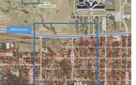 Map of affected area - description in body of text