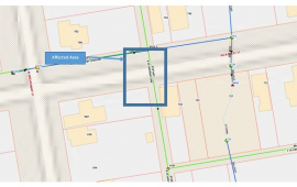 map of affected area