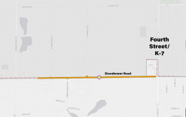 Map shows construction of Eisenhower Road location