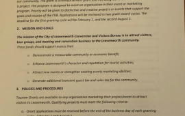 Tourism Grant Application Sample
