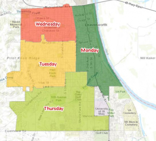 Curbside Trash Collection map