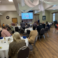 Photo of business leaders in Leavenworth listening to a presentation from the City about zoning