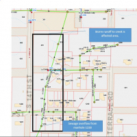 Map of affected creek area near 1300 Sanders