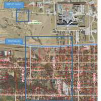 Map of affected area - description in body of text