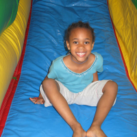 Girl on slide