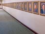 Hall of portraits of U.S. Presidents at the Lewis and Clark Center