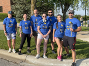 Photo of police staff preparing for a running event