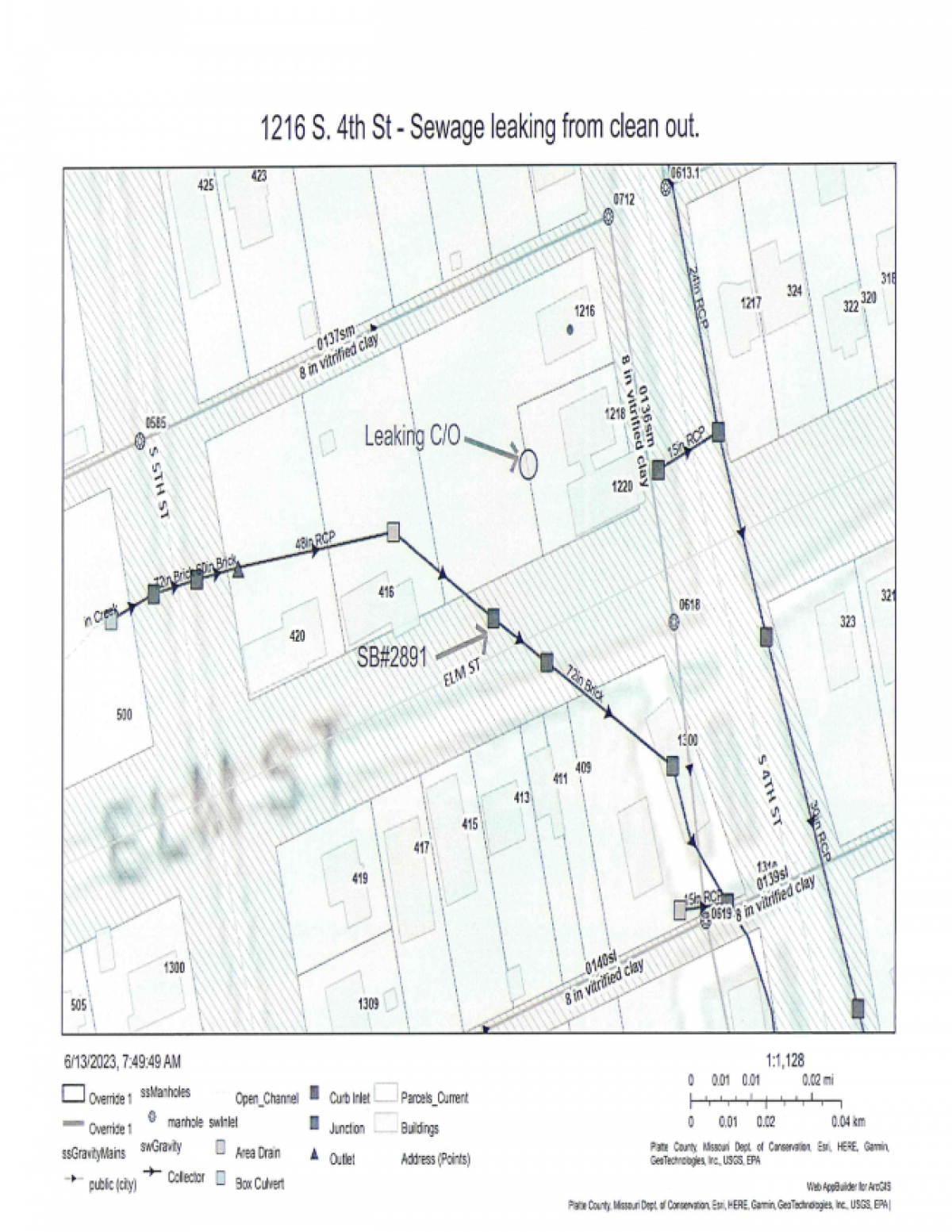 map of affected area