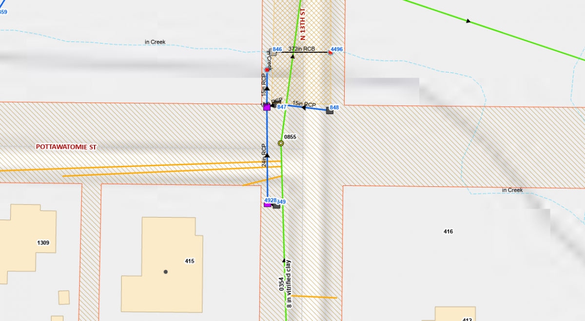 Photo of mapped area described in text